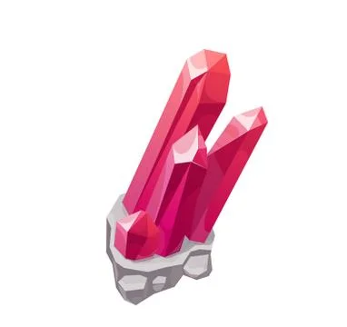 Red magic crystal, gem or precious rock icon. 스톡 일러스트