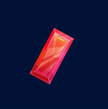 Red magic crystal, gem or precious rock icon. イラスト素材