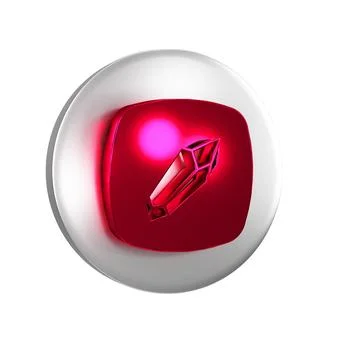 Red Magic stone icon isolated on transparent background. Fantasy crystal. J.. Stockillustratie
