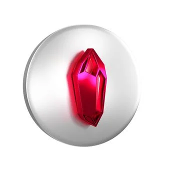 Red Magic stone icon isolated on transparent background. Fantasy crystal. J.. Illustrazione stock