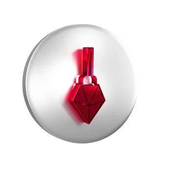 Red Magic stone icon isolated on transparent background. Fantasy crystal. J.. Illustrazione stock