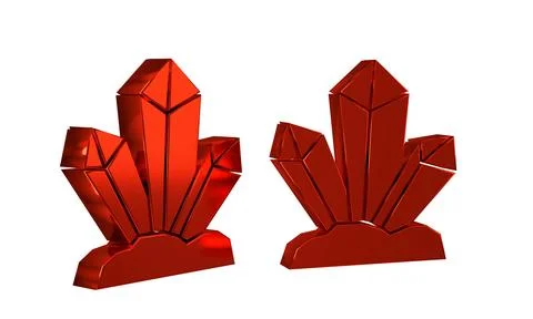 Red Magic stone icon isolated on transparent background. Fantasy crystal. J.. Stockillustratie