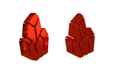 Red Magic stone icon isolated on transparent background. Fantasy crystal. J.. Stock Illustration