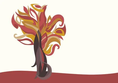 Red magic tree Stock Illustration