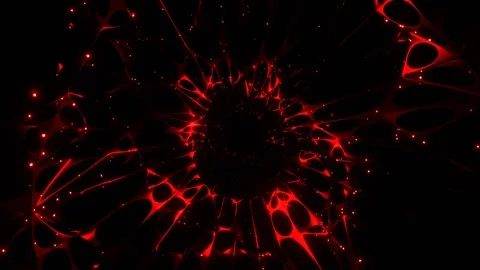 Red Magical Endless Path with Spotted Fireflies Background VJ Loop in 4K Stock Footage 337926230