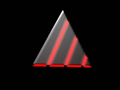Red Magnetic Pyramid Rotating Stock Footage 40572857