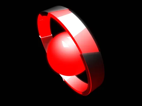 Red Magnetic Ring and Orb Rotating Stock-Footage 40572161