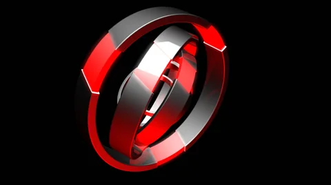 Red Magnetic Rings Rotating Stock Footage 40575151