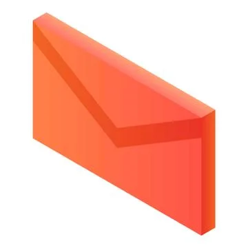 Red mail letter icon, isometric style Stock Illustration