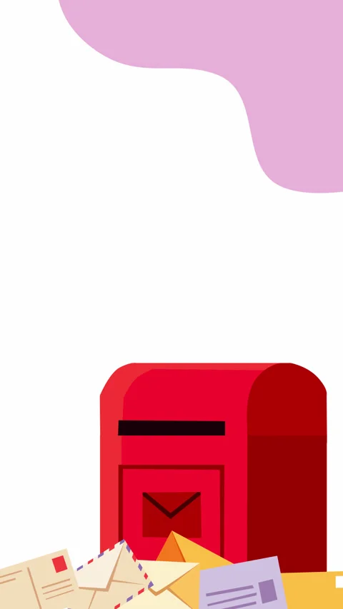 Red Mailbox and Envelope Motion Graphic Background World Post Day Animation Video stock 346937297