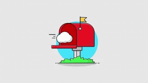 Red Mailbox. Empty Mailbox Concept Animation Video - Transparent 库存影片 286038689