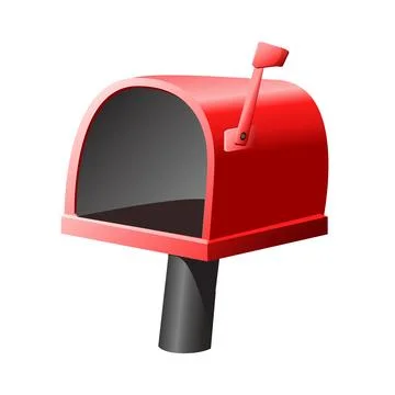 Red Mailbox Icon Vector Illustration Stock Illustration