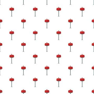 Red mailbox pattern displaying postal communication service Stock Illustration
