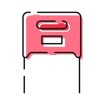 Red mailbox receiving letters for delivery Stock Illustration