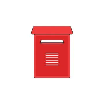 Red Mailbox Support Vector Outline Icon Illustration Stock Illustration