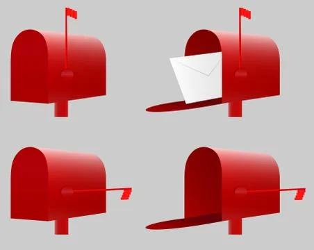 Red Mailbox. Vector. EPS10. Ilustración de archivo