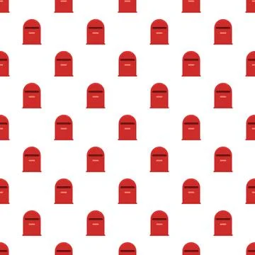 Red mailboxes creating seamless pattern for delivery concept Illustrazione stock