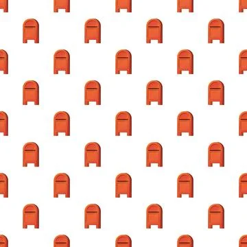 Red mailboxes creating a seamless postal delivery pattern Stock Illustration