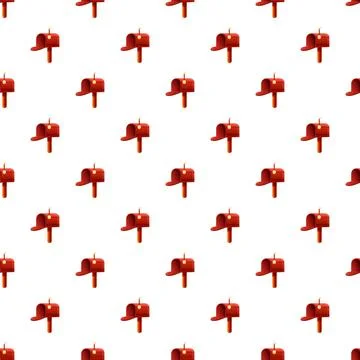 Red mailboxes delivering messages in a seamless pattern 스톡 일러스트