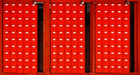Red mailboxes Stock Photos