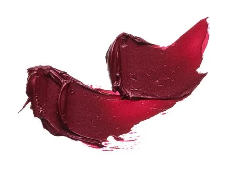 Red makeup smear of matte lip gloss Stock Photos
