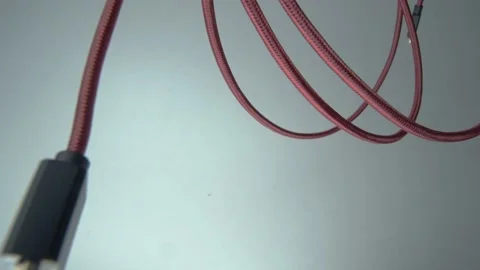 Red male HDMI cable Stock Footage 130588938