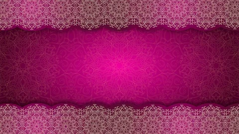 Red mandala border. Circle lace with magic ornament. Video stock 108125758