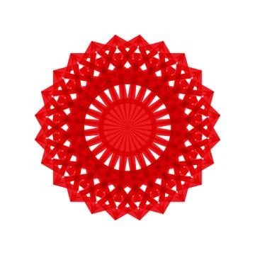 RED MANDALA GEOMETRIC (10) Stock Illustration