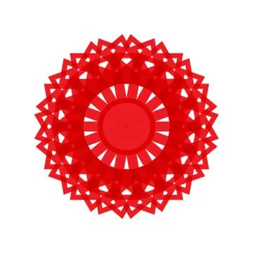 RED MANDALA GEOMETRIC (10) Stock Illustration