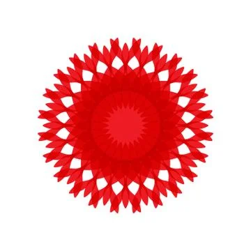 RED MANDALA GEOMETRIC (5) Stock Illustration