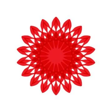 RED MANDALA GEOMETRIC (5) Stock Illustration