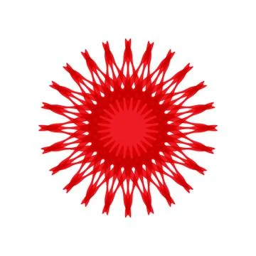 RED MANDALA GEOMETRIC (5) Stock Illustration