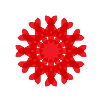 RED MANDALA GEOMETRIC (7) Stock Illustration
