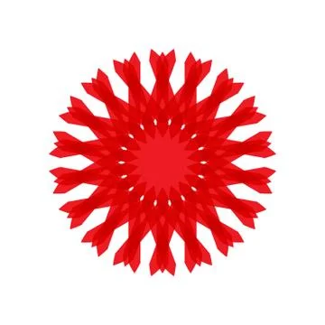 RED MANDALA GEOMETRIC (7) Stock Illustration