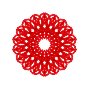 RED MANDALA GEOMETRIC (8) Stock Illustration