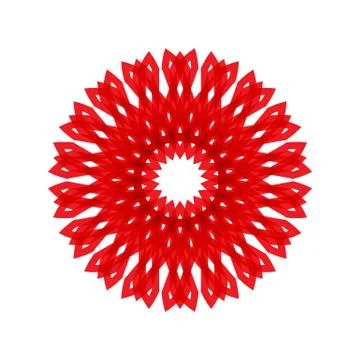 RED MANDALA GEOMETRIC (8) Stock Illustration