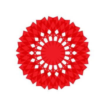 RED MANDALA GEOMETRIC (9) Stock Illustration