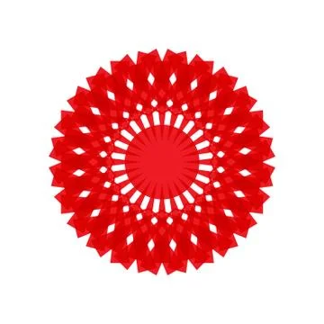 RED MANDALA GEOMETRIC (9) Stock Illustration