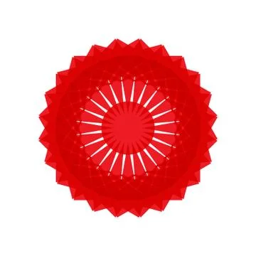 RED MANDALA GEOMETRIC (9) Stock Illustration