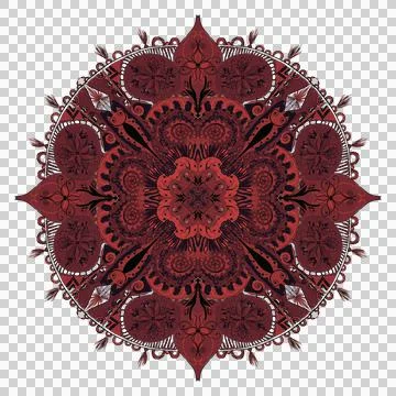 Red Mandala Transparent Background 스톡 일러스트