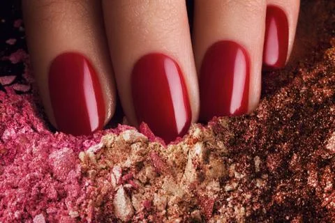 Red manicure Stock Photos