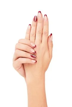 Red manicure Stock Photos