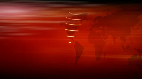 RED MAP AND FRAMEWORK GLOBE Stock Footage 829866