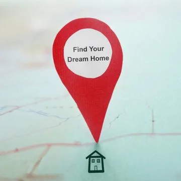 Red map locator Stock Photos