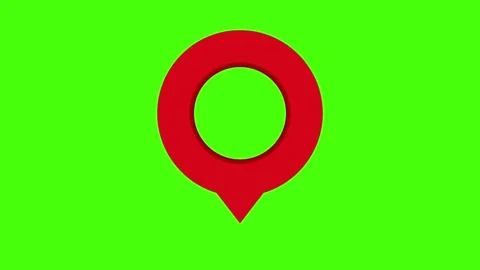 Red Map Marker on Green Screen Loop 스톡 동영상 301104591