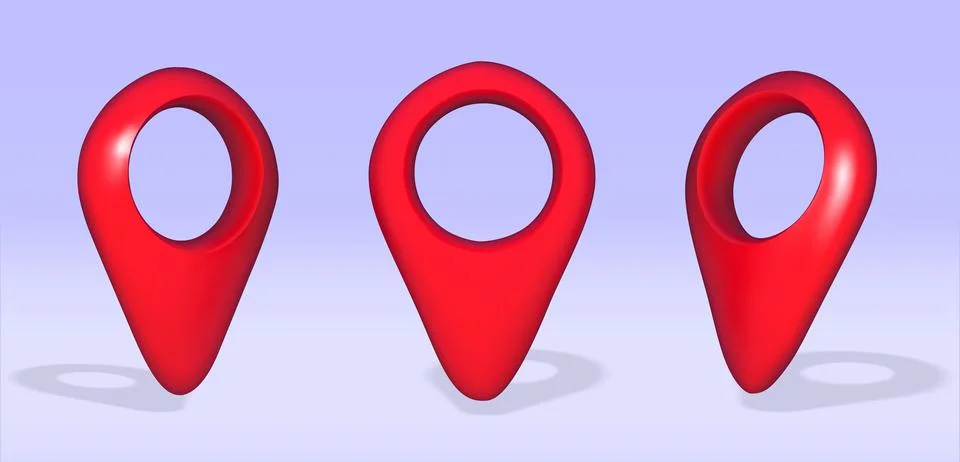 Red map pin 3d icon. Realistic Location map pin gps pointer markers vector il 스톡 일러스트