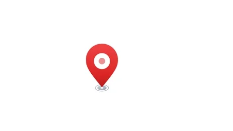 Red map pin icon animation with callout pointer on white background. 4K Stock Footage 340882958