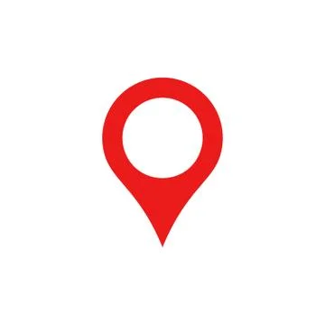 Red map pin icon in flat style. Pointer symbol, marker sign, gps position Stock Illustration