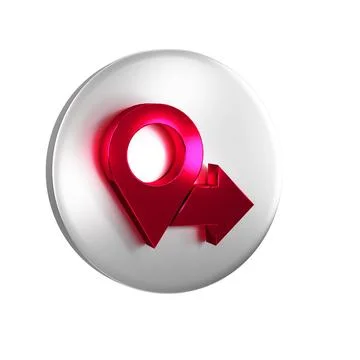 Red Map pin icon isolated on transparent background. Navigation, pointer, l.. Stock Illustration