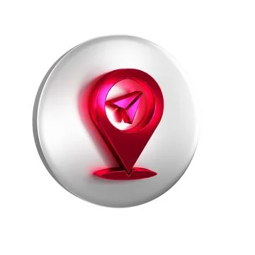 Red Map pin icon isolated on transparent background. Navigation, pointer, l.. Stock Illustration